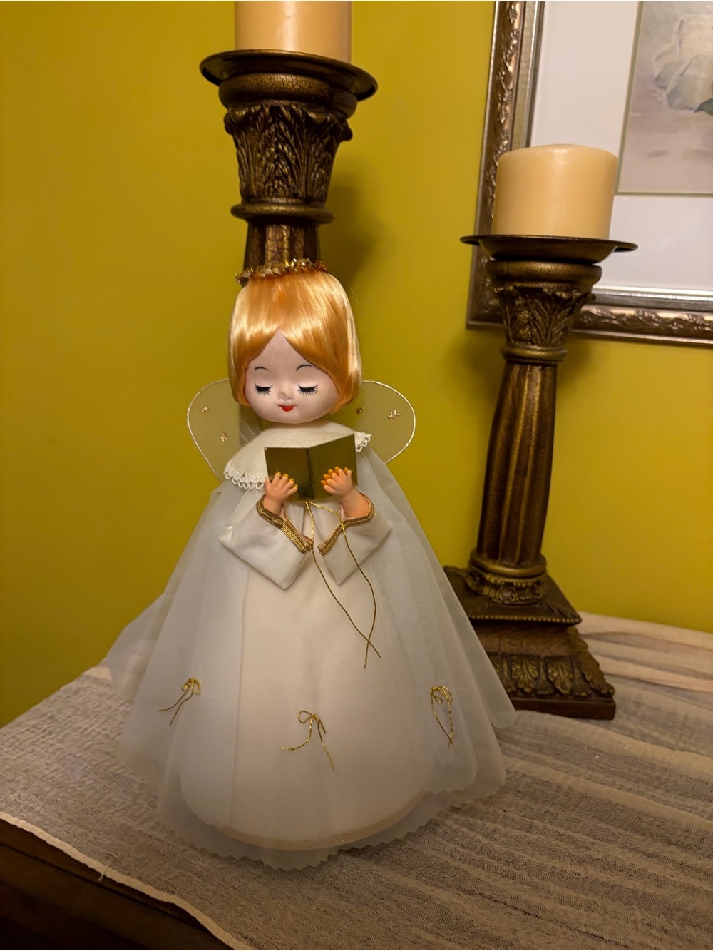 1960s Vintage Sankyo Japan
Rotating Musical Angel Doll (11")
Works
